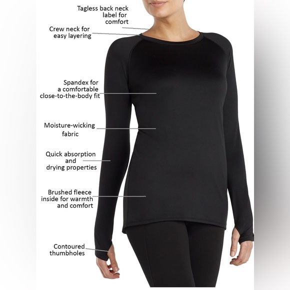 ClimateRight by Cuddl Duds grid warmth Black Women's Leggings and Top Set large - Picture 7 of 7